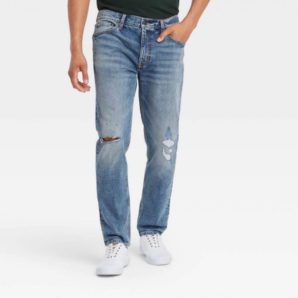 Original Use Jeans Mens Slim Fit Taper Jeansantique Blue 3 X